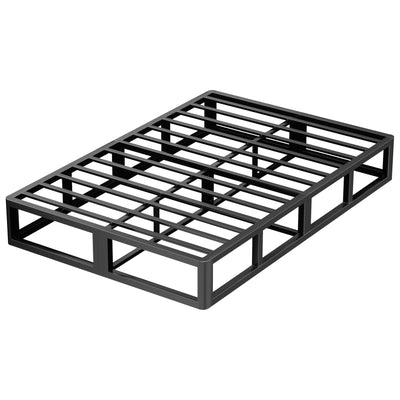 VIPSHOW 10 Inch Queen Metal Bed Frame Round Corner Low Platform Bed Frames 3000 LBS Heavy Duty Steel Slats Support Mattress Foundation No Box Spring Needed, Noise Free, Easy Assembly, Black