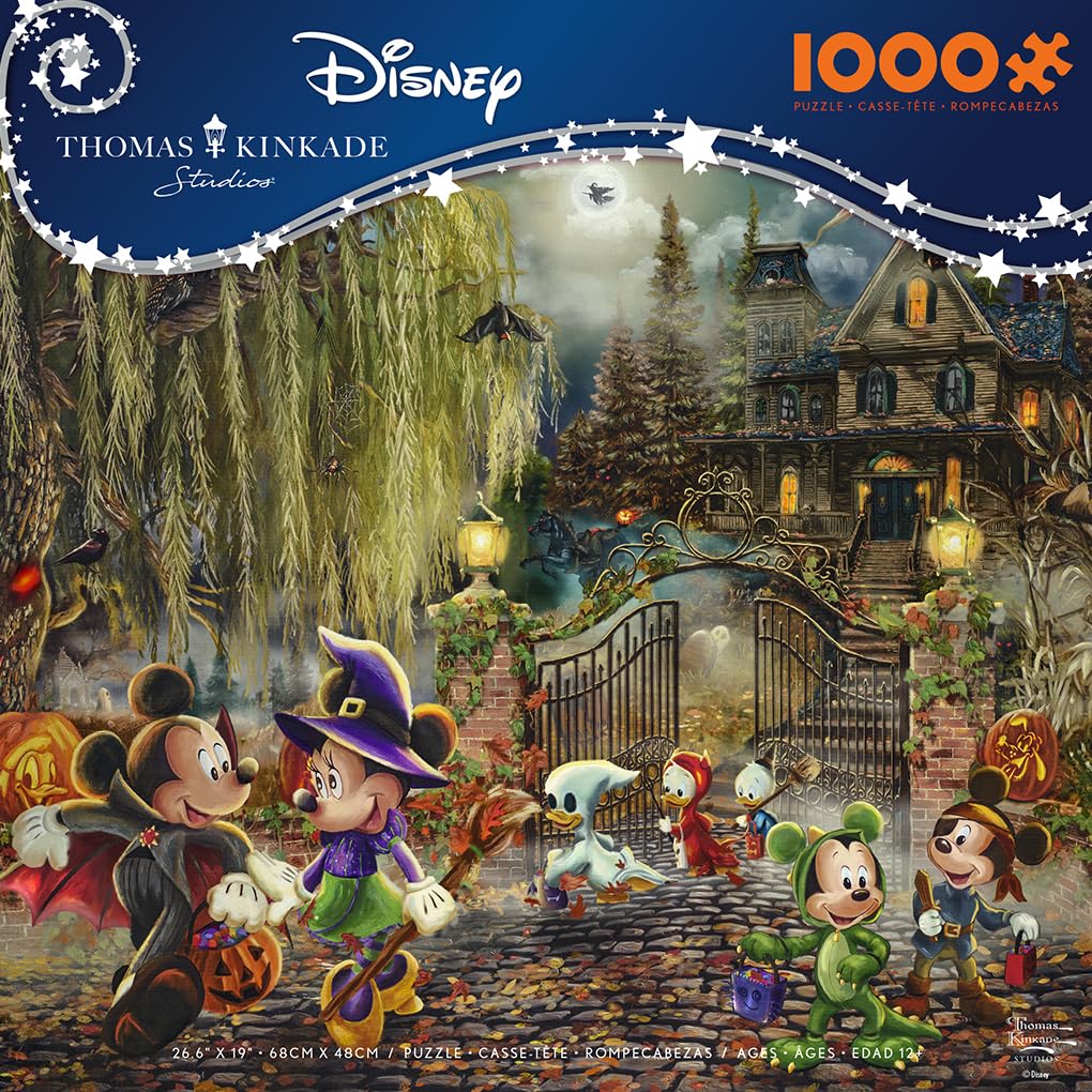 Ceaco - Thomas Kinkade - Disney - Mickey and Minnie Halloween Fun - 1000 Piece Jigsaw Puzzle Ceaco