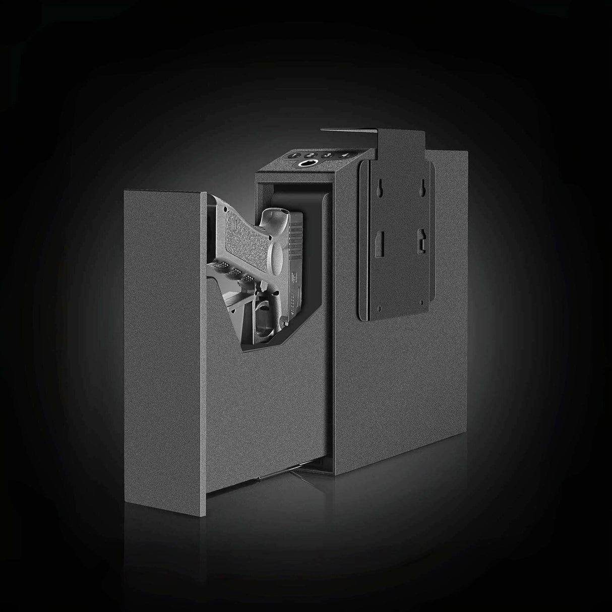 Biometric Gun Safe for Handgun,3 Ways Quick Access Pistol Safe with Fingerprint, PIN Code, Key,Handgun safe used for Nightstand, Bed side, Wardrobes, Wall or Other Hidden Corners HOROX