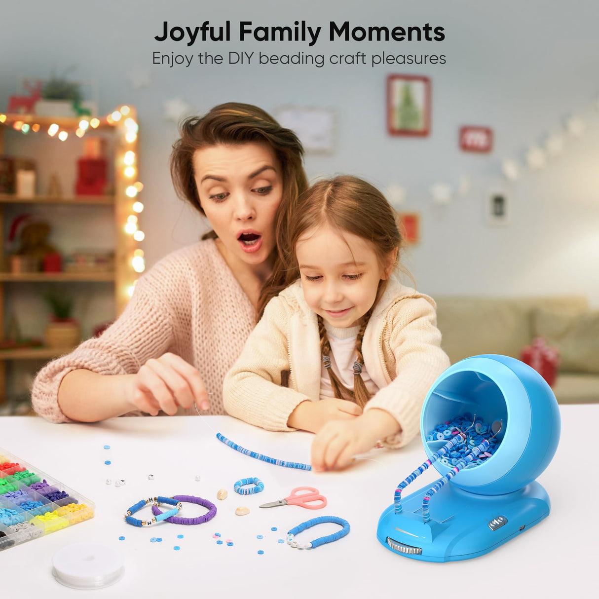 Aenebe Clay Bead Spinner Kit with 4500 Beads, Rechargeable Wireless Beading Tool with Dual Needles, Adjustable Speed Faster Jewelry Making for DIY Bracelets and Necklaces Aenebe