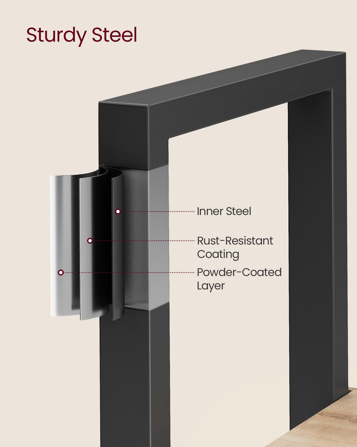 VASAGLE Industrial 5-Tier Bookshelf with Steel Frame in Rustic Walnut and Black VASAGLE
