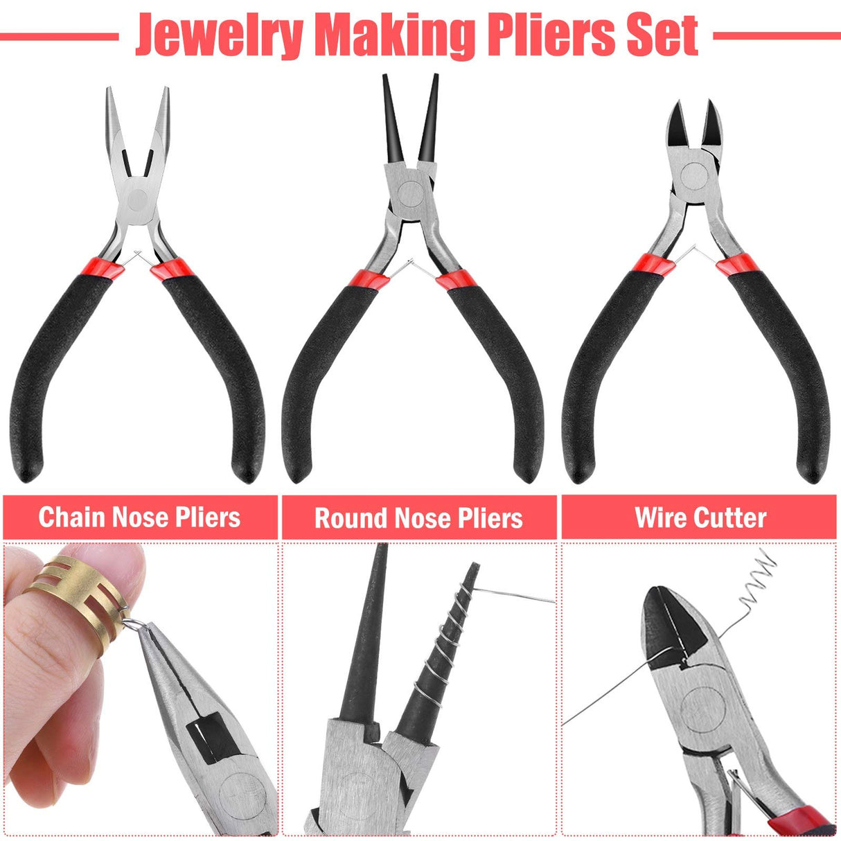 Thrilez Wire Wrapping For Jewelry Making, Repair and Beading Supplies Kit with Craft Ring Wire, Tools, Pliers and Jewelry Findings Thrilez