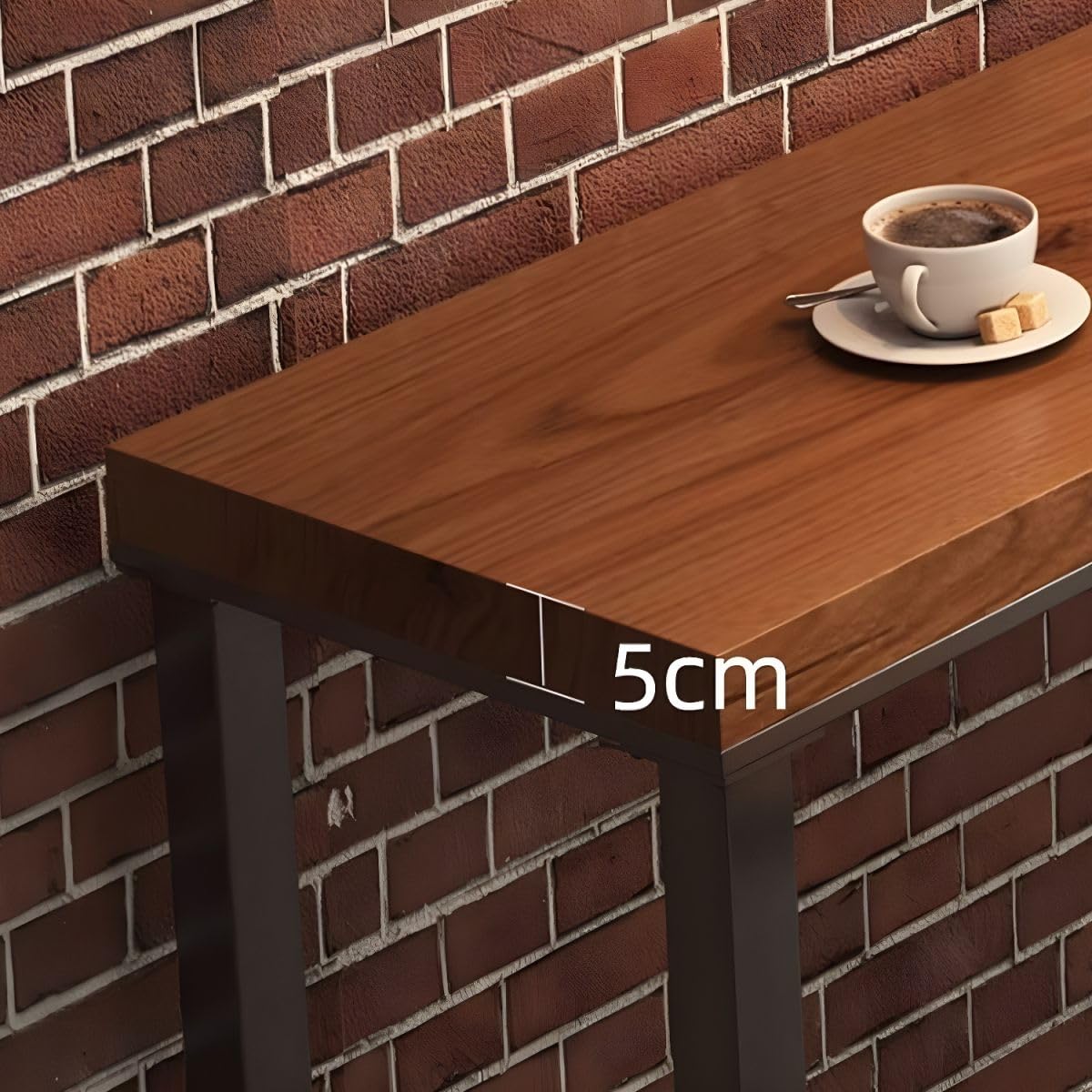 RUNNUP Solid Wood Industrial Bar Table for Dining and Small Spaces – Rectangle Design, 63"L x 15.7"W x 41.3"H RUNNUP