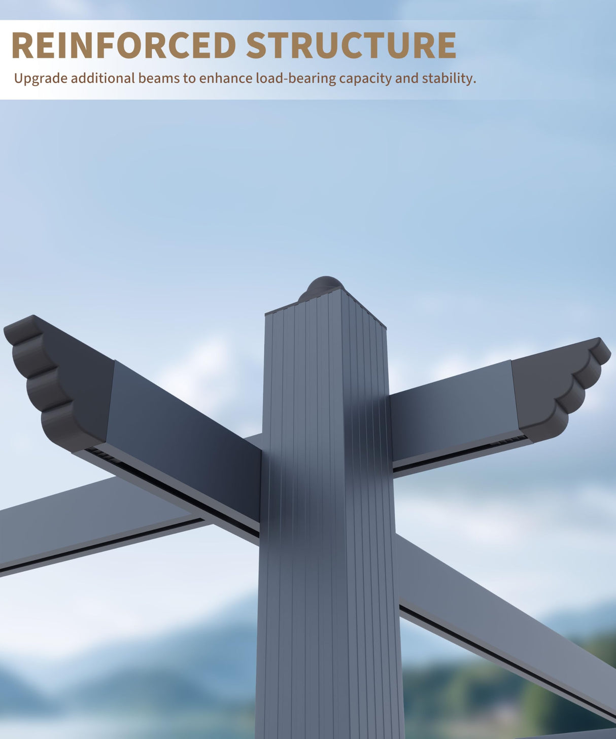 Garvee 10x13 Ft Aluminum Pergola with Retractable Canopy Metal Gazebo for Modern Backyard Deck Porch Grape Trellis(Khaki) Garvee