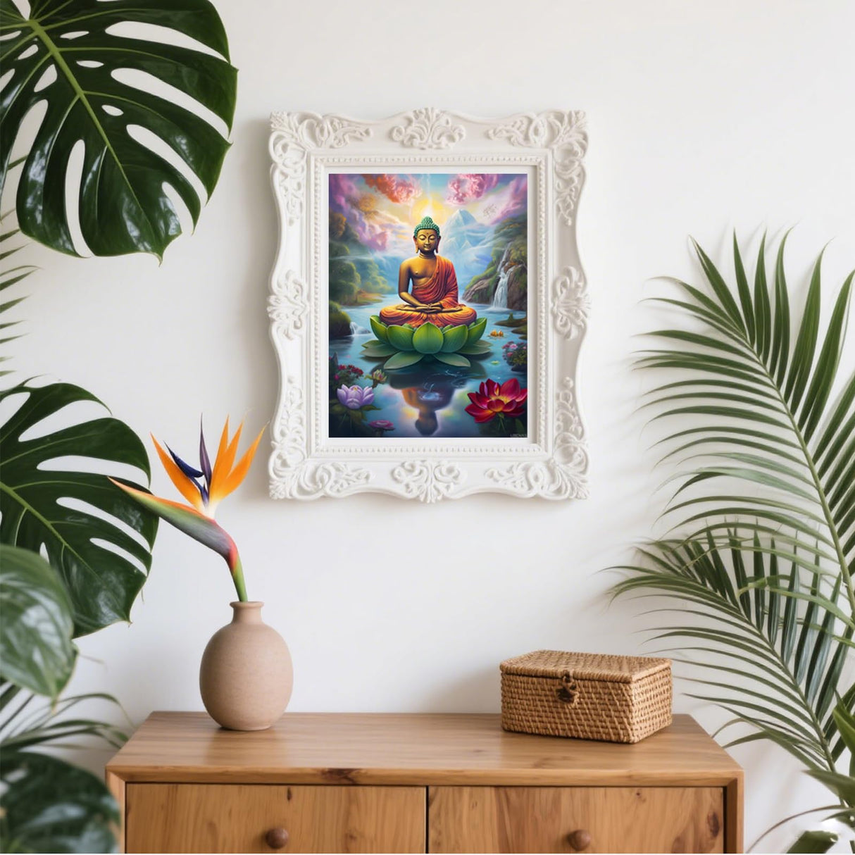 UIBDVKS DIY The Noble Buddha Diamond Painting Buddhist Buddha Paint by Numbers for Adults Full Round Diamond Art Kits for Room Decor Living Room Decor 12x16 inch UIBDVKS