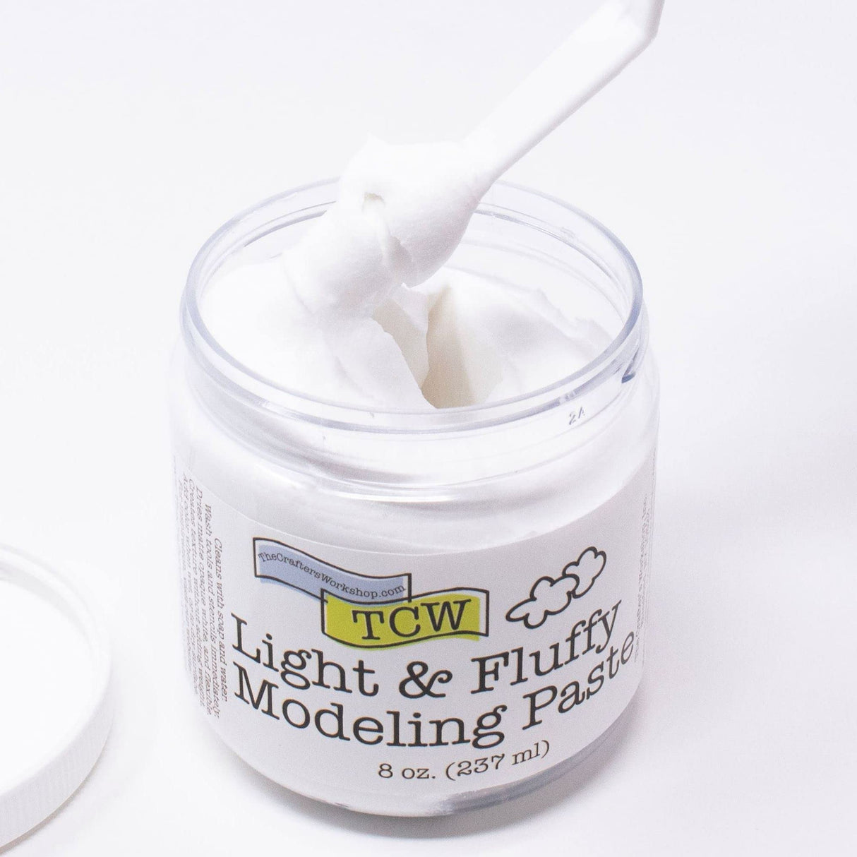 The Crafters Workshop Modeling Paste Medium, Surface Prep and Dimension Additive, Texture for Canvas, Paper, Wood or Paints, Provides Depth for Acrylic or Oils, Modeling Paste, 8-oz, Light/Fluffy The Crafter's Workshop