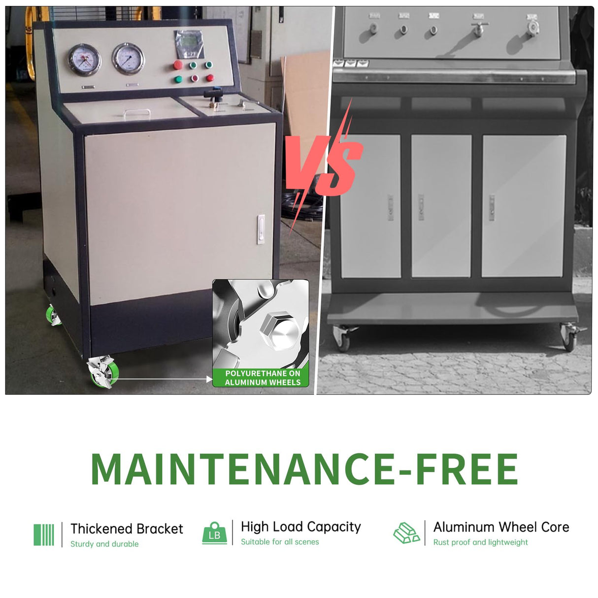 Humagineer 4 Inch Heavy Duty Industrial Grade Caster Set of 4, Industrial Swivel Casters with Brake, Maintenance-Free Aluminum Core PU Wheels 3600 LBS, Durable Casters Wheels for Industrial, Equipment Humagineer