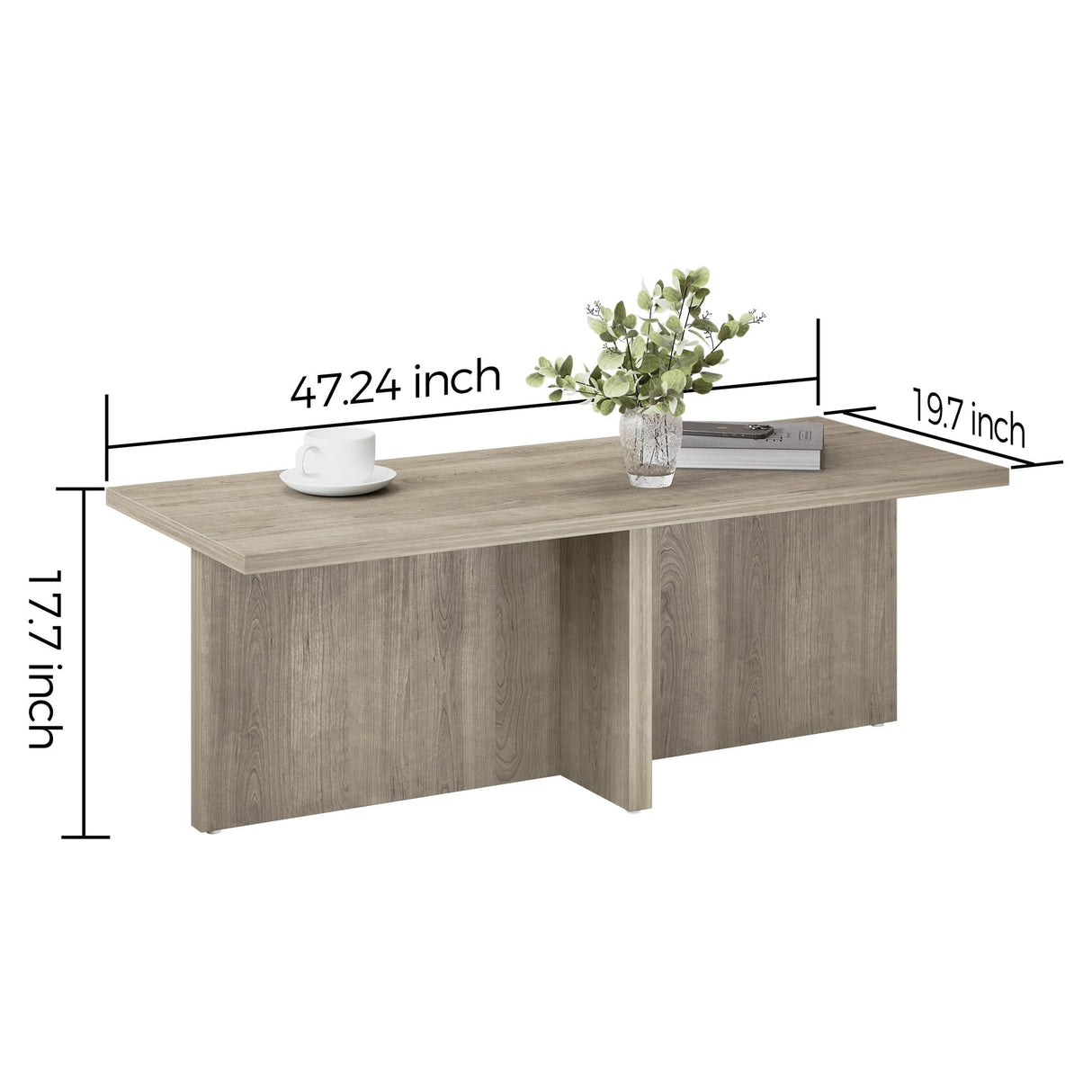 Luoxiao Rectangle Coffee Table 47 inch Modern Coffee Table for Living Room Scandinavian Center Table Minimalist Tea Table Low Table Tatami Table Zen Coffee Table (Wood) Luoxiao