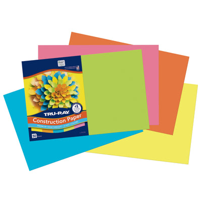 Pacon Tru, Ray Hot Color Sulphite Construction Paper, 18-inch x 12-inch, 50/Pack (PAC6597)