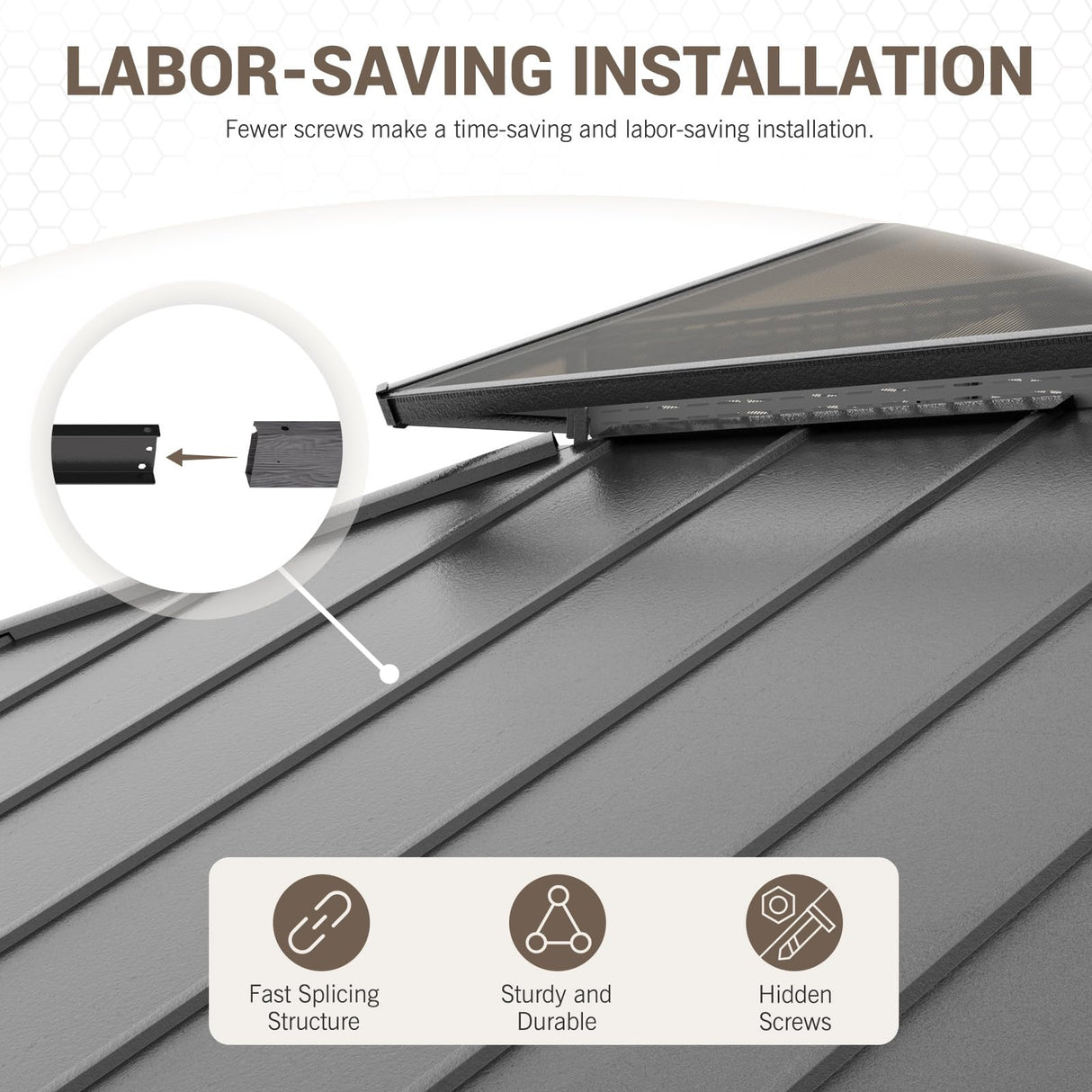 UDPATIO 12'x14'Hardtop Gazebo, Heavy Duty Aluminum Patio Gazebo with Double Galvanized Steel and Polycarbonate Roof,Curtains and Netting Included, Large Outdoor Gazebo for Patio, Deck, Backyard, Grey UDPATIO