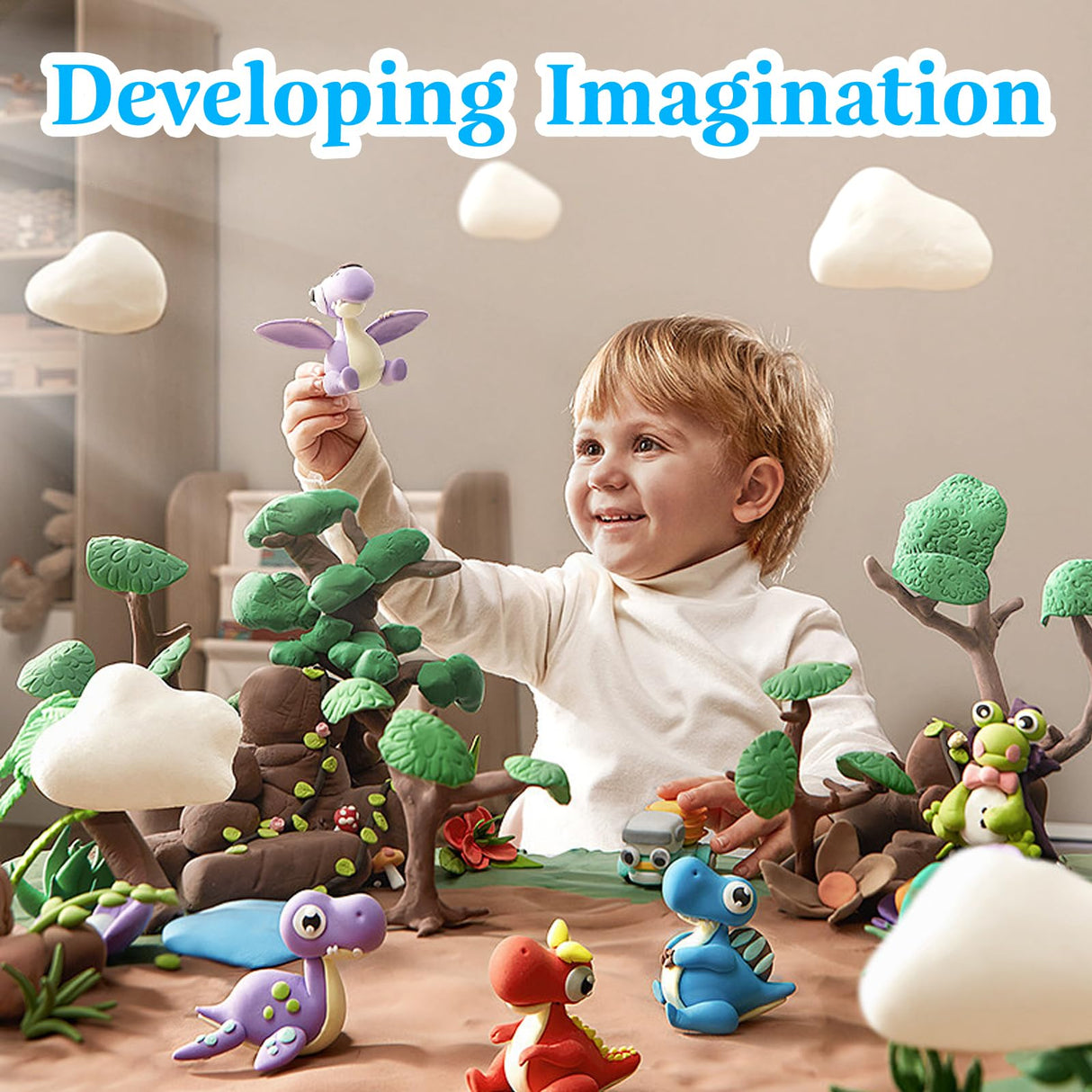 36 Colors Polymer Clay, Modeling Clay for Kids DIY Starter Kits, Oven Baked Model Clay, Non-Sticky,with Sculpting Tools, Great Gift for Children, Adults and Artists Wolwefa