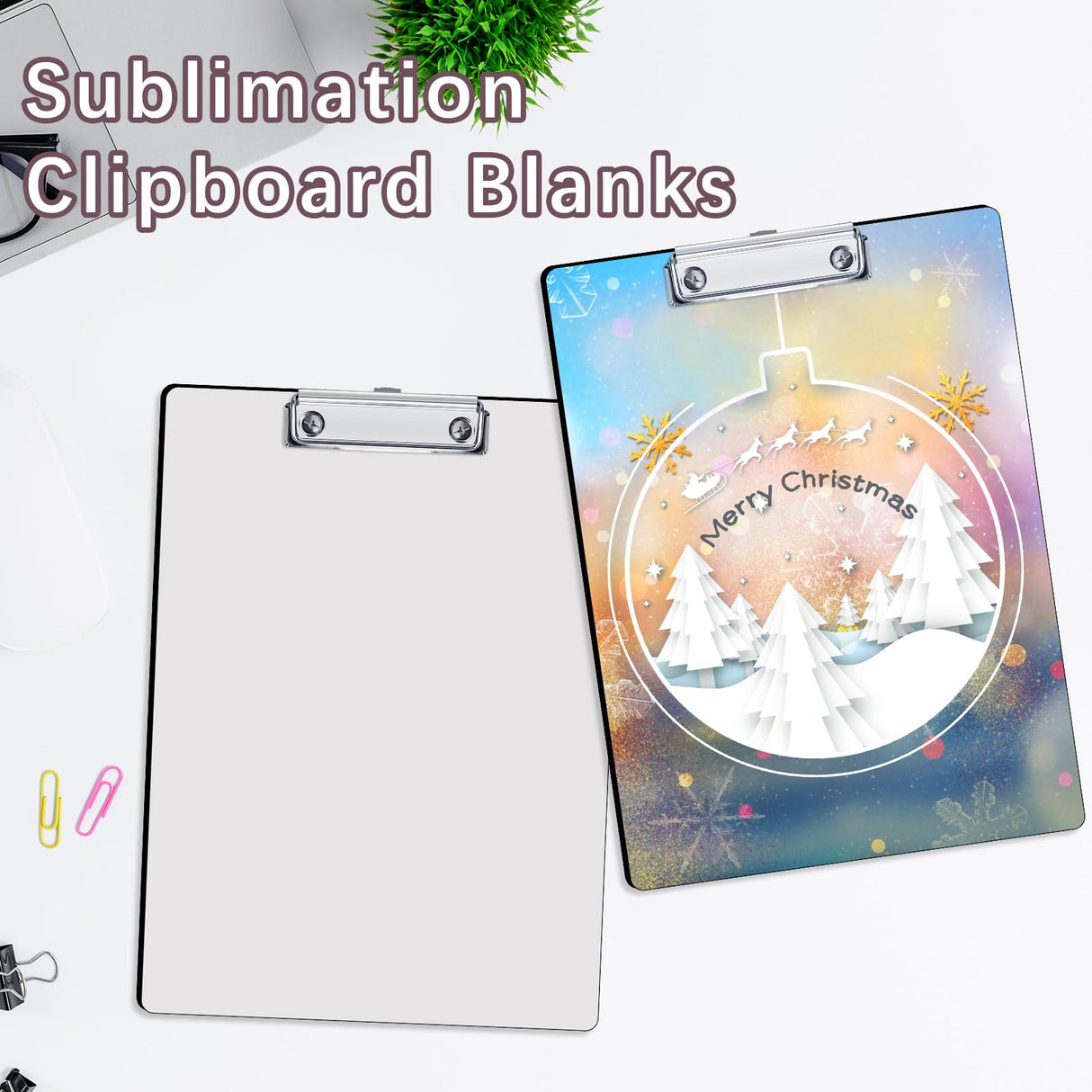 3 Pack Sublimation Clipboard Blanks Bulk MDF Sublimation Blanks Clipboard A4 Letter Size 8.8'' x 12.4'' Sublimation Teacher Blanks for Office Products DIY Handmade Craft AiDiYGECO