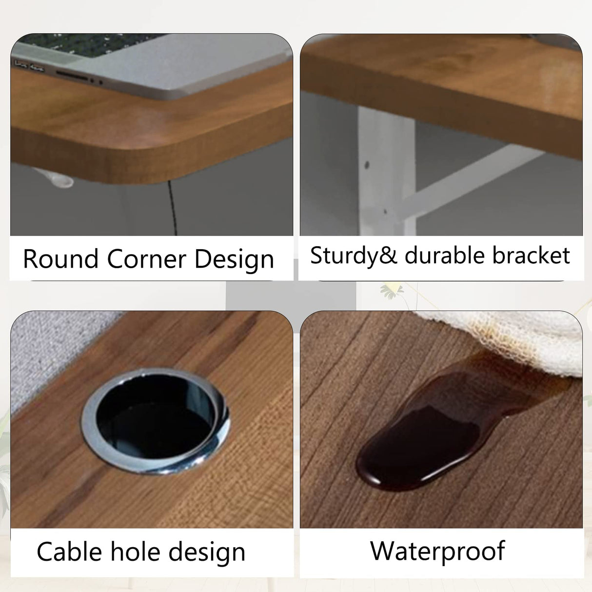 Pmnianhua Wall Mounted Desk,31'' Wall Mounted Drop Leaf Table,Drop Down Table,Folding Table,Fold Down Wall Desk,Floating Desk for Wall Laundry Room Bar Home Office Small Space(Walnut) Pmnianhua