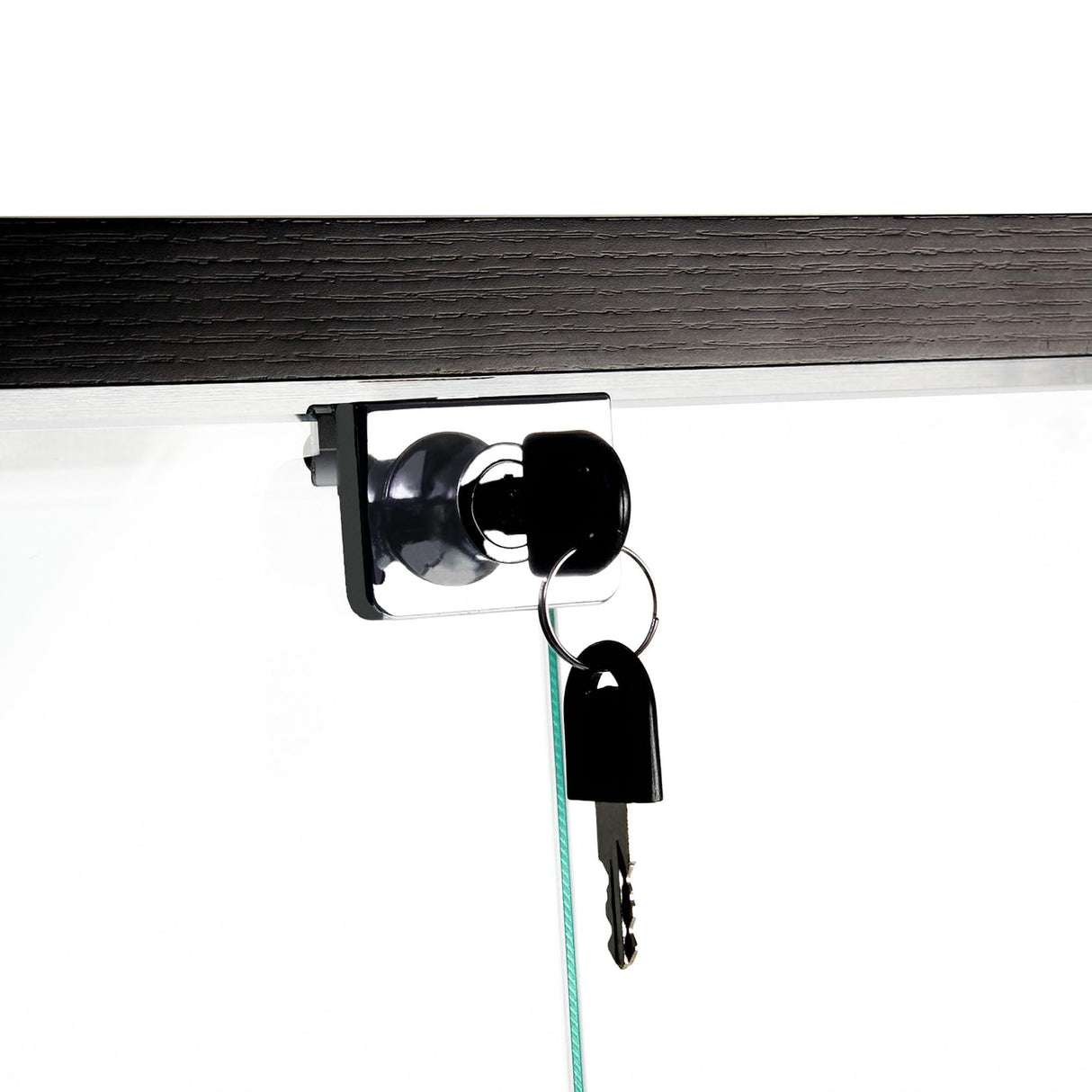 KUVADAZ 4-Shelf Glass Display Cabinet with Bluetooth LED Light Strip, 2-Door Floor Standing Curio Cabinet with Universal Wheel for Living Room, Black Glass Bookshelf for Collections, Wood Top KUVADAZ