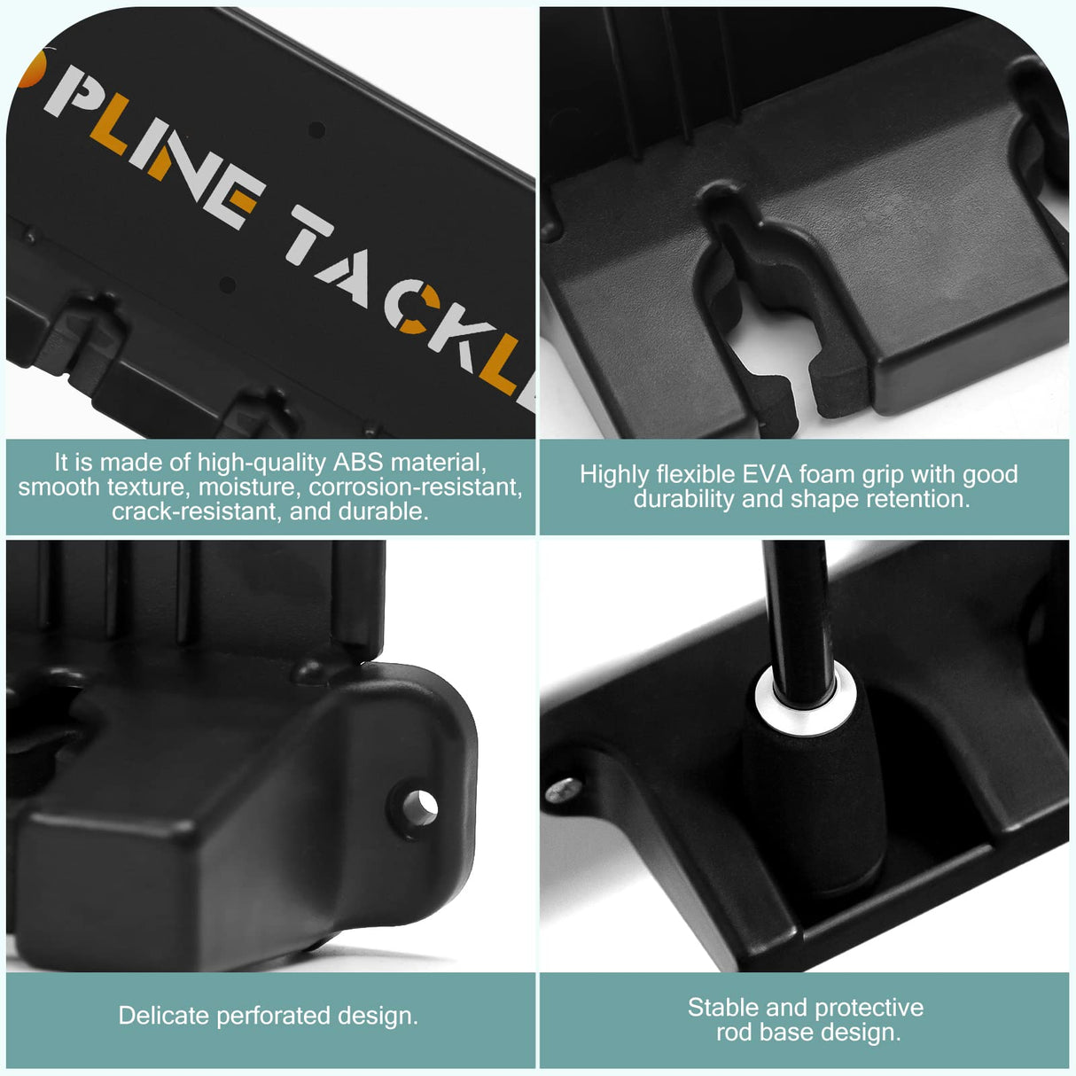 Topline Tackle 2 Set Vertical Fishing Rod Holders for Garage, Wall Mounted Fishing Pole Holders, Fishing Rod Rack for Storage 12 Rods Topline Tackle