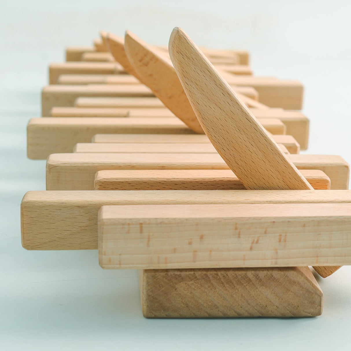 Acsigesn Wooden Coat Rack Wall Mounted Sticks Multi Rack Solid Handmade Natural Beech Wood Artwork with 6 Flip-Down Unique Modern Hooks for Coats Bag Hat Umbrella Acsigesn