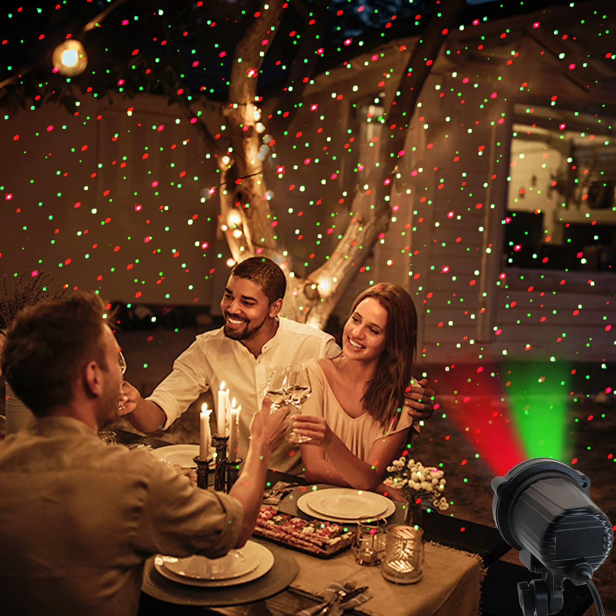 HERHOTER Christmas Laser Lights Outdoor,Red and Green Moving Outdoor Laser Light, Waterproof Garden House Decoration Laser Christmas Lights HERHOTER