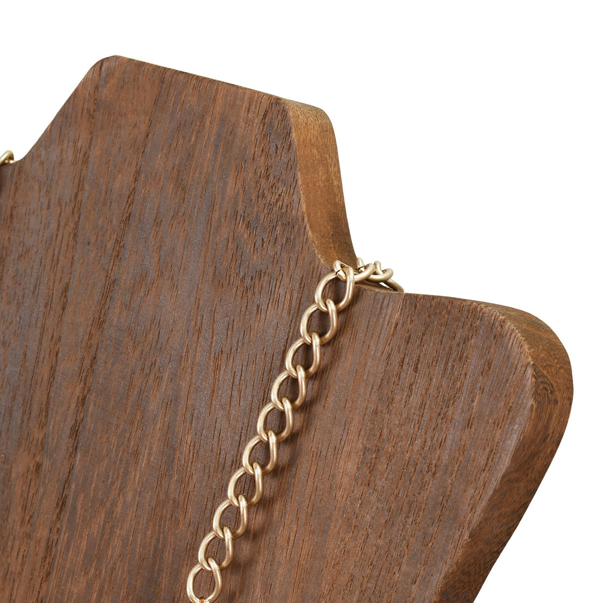 MOOCA Foldable Wooden Easel Necklace Display for Larger Necklaces, Portable Jewelry Organizer with Curved Top Design, Brown Color MOOCA