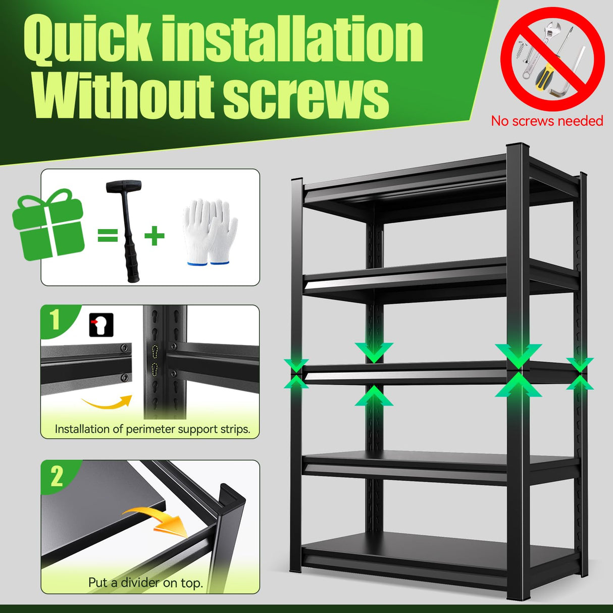 XCXVVB 72" H Garage Shelving,Heavy Duty Garage Storage Shelves,Metal Shelving Unit,5 Tier Adjustable Steel Utility Shelf,Use for Basement,Warehouse, Pantry Closet,Black (Steel-72 H*35.4" W*15.7" D) XCXVVB