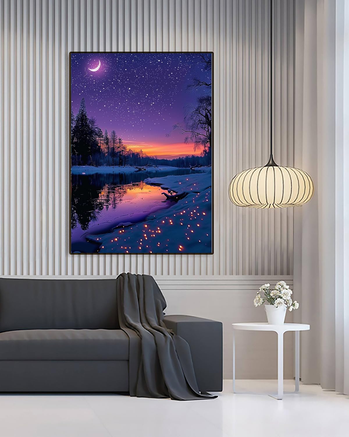 Starry Night Diamond Art Kits for Adults, Crafts 5D Diamond Painting Dot Kit for Adult Beginners, Nature Landscape DIY Round Dots Full Drill Diamonds Paintings Arts for Home Wall Decor Gifts 12X16 In Luckyrichrui