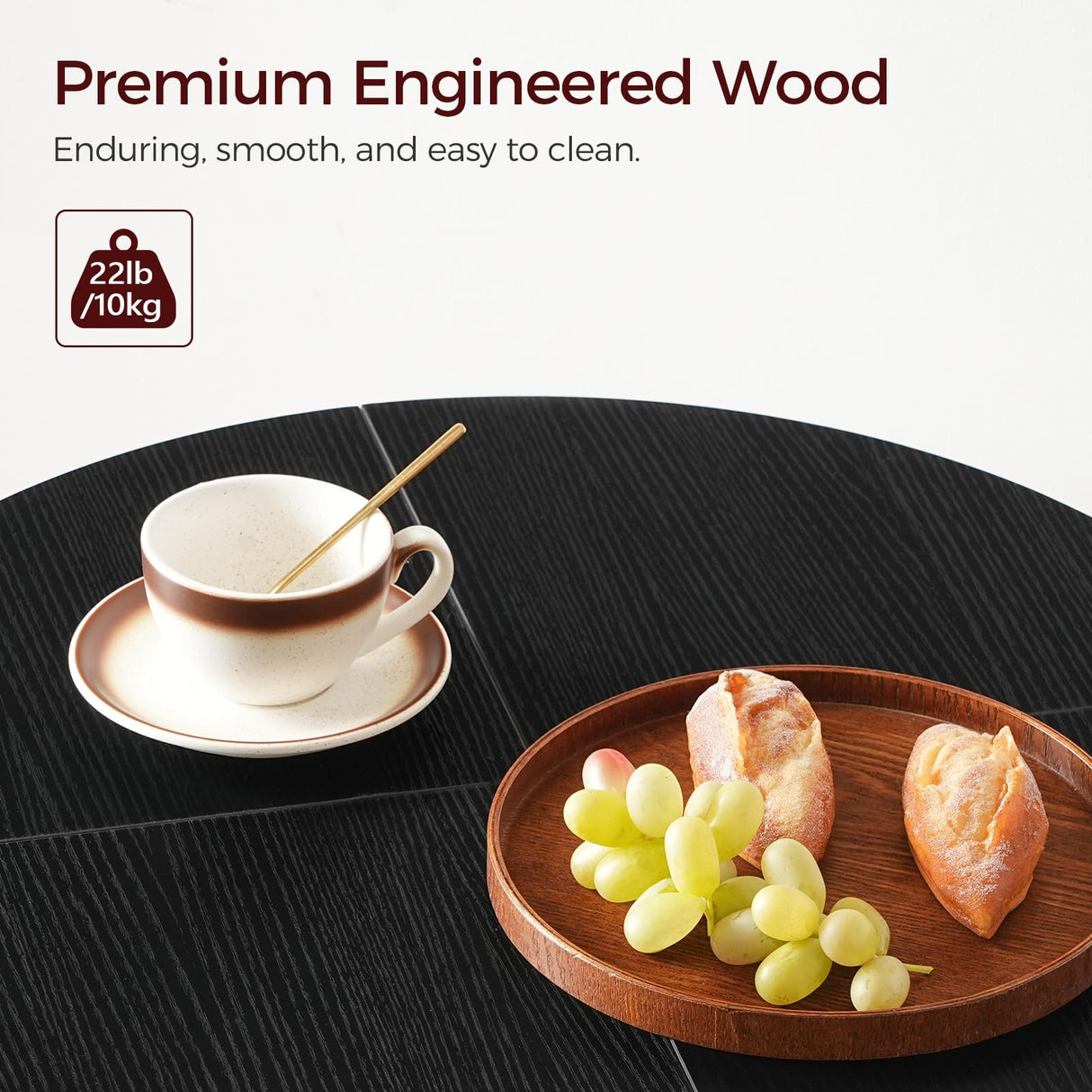 MAHANCRIS Round Bar Table, 37.4" High Pub Table, 2-Tier Counter Height Cocktail Table, High Top Tables with Storage, Bistro Tables for Small Spaces, Easy to Assemble, Black BTHB12501 MAHANCRIS