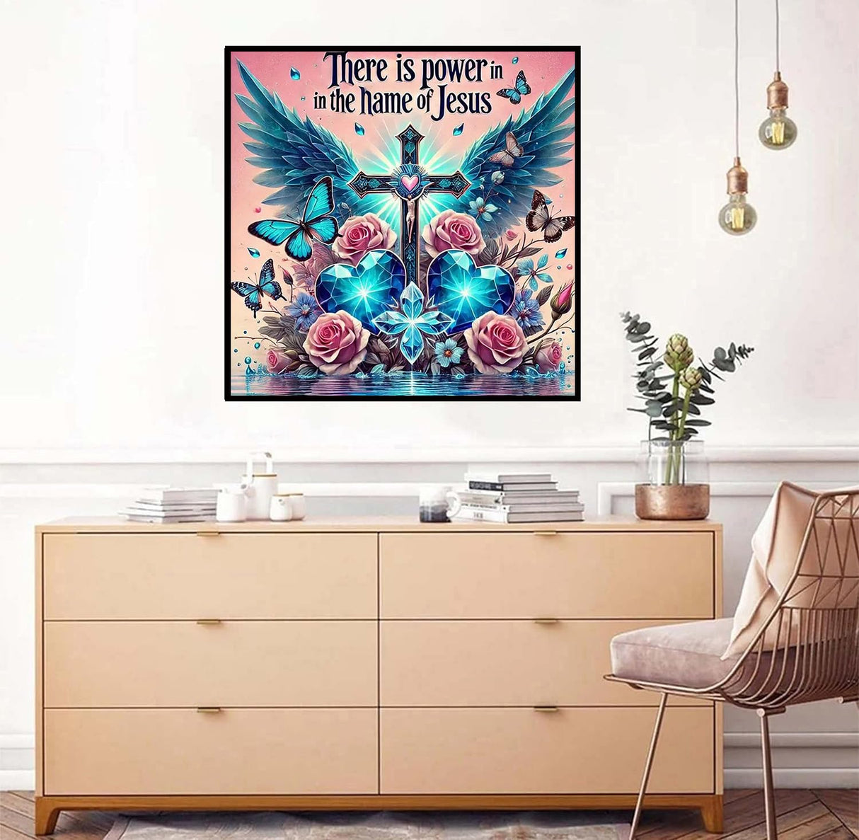 Axquilon Cross Diamond Art Kits for Adults - Religious Diamond Painting Kits for Adults Beginner, DIY 5D Full Drill Gem Art for Home Wall Decor 14x14 inch Axquilon