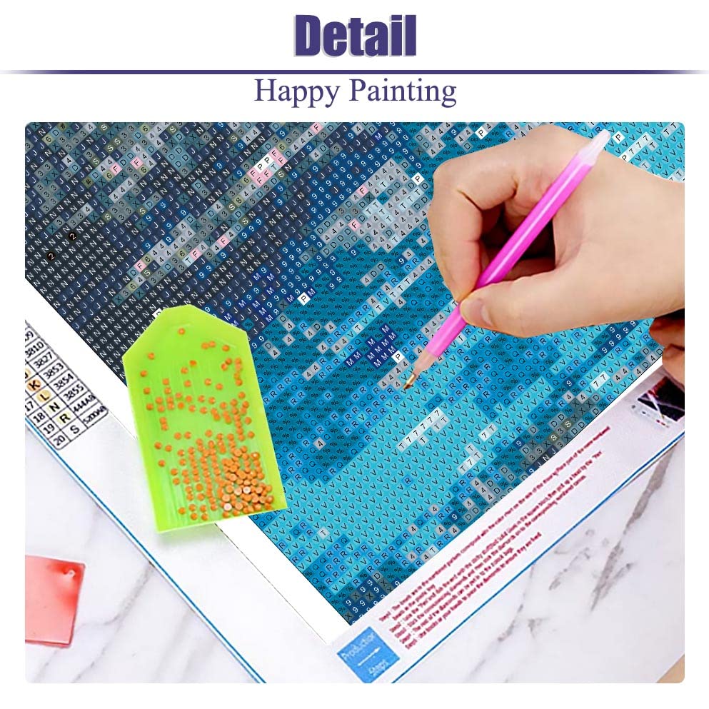 pchmcu 5D Lake Diamond Painting, Diamond Painting Moon Kits for AdultsïŒDIY Full Drill Crystal Rhinestone Arts and Crafts, Gem Art Paints with Diamond Home Wall Decor 27.5 X 15.7inch pchmcu