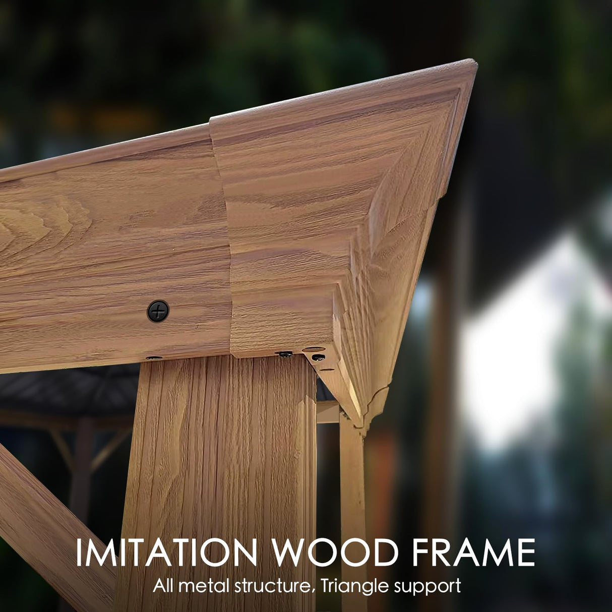 Kozyard Apollo 12’x14’ Hardtop Gazebo, Wooden Coated Aluminum Frame Canopy with Galvanized Steel Double Roof, Outdoor Permanent Metal Pavilion with Netting for Patio, Deck and Lawn (12ft x 14ft) Kozyard