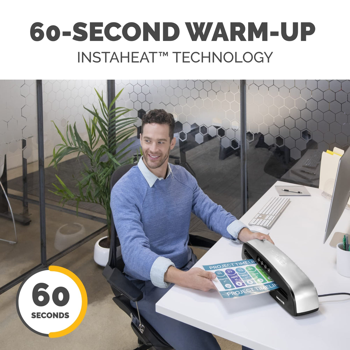 Fellowes Saturn 3i 95 Thermal Laminator Machine for Home or Office with Pouch Starter Kit, 9.5 inch, Fast Warm-Up, Jam-Free Design(5735801) Fellowes