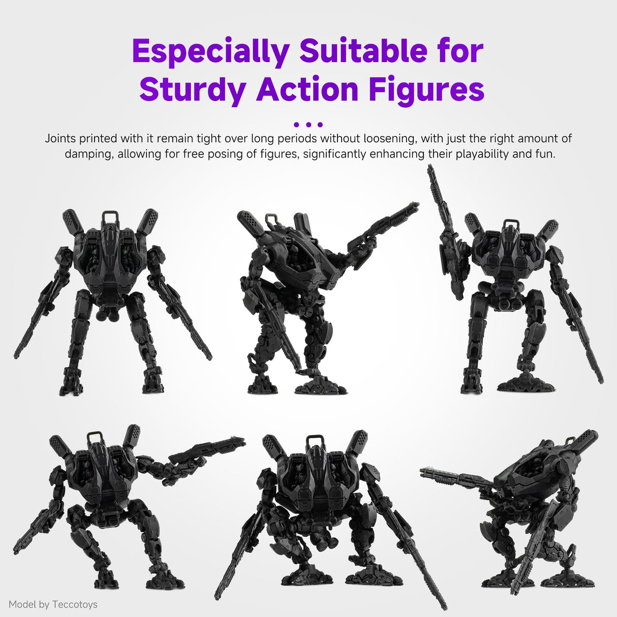 RESIONE Tough 74 3D Printer Resin, Impact-Resistant Photopolymer for LCD DLP MSLA– Wear-Resistant, Low Shrinkage, Durable Resin for Action Figures, Tabletop Miniatures & Joints, Black, 1KG RI RESIONE