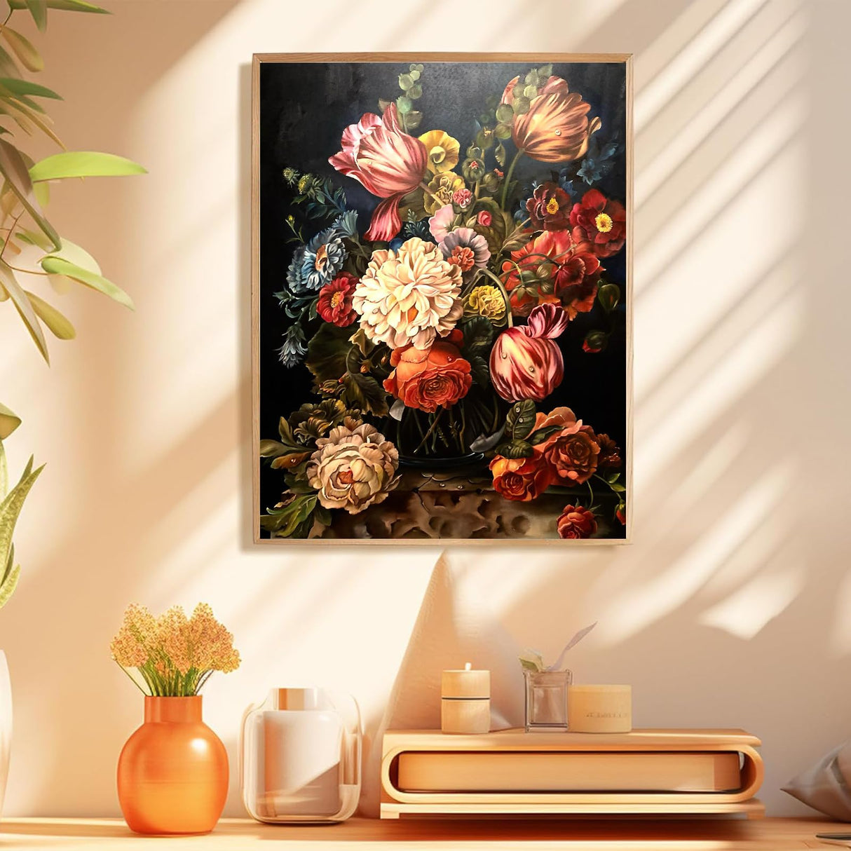 Flower Paint by Numbers Kit for Adults, Flower Paint by Numbers Kit for Adults Beginner, Adult Paint by Number Kits for Gift Home Decor 16''W x 20''L hkejoi