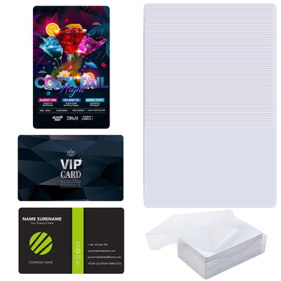 ADXCO 60 Pieces Sublimation Metal Business Cards for Custom Engrave Thickness 0.22 mm Aluminum Blanks Name Card for Office Business Blank DIY Festive Gift Card for Printing, 3.4 x 2.1 Inch