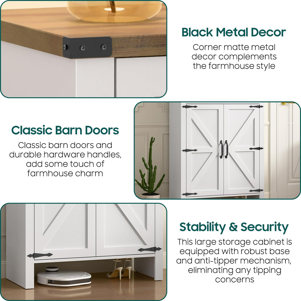 Shoe Storage Cabinet, 5-Tier Farmhouse Shoe Cabinet with Adjustable Shelves & Drawer, Wooden Shoes Rack Cabinets Storage Organizer with Doors for Entryway, Hallway, Closet, Living Room, White Vabches