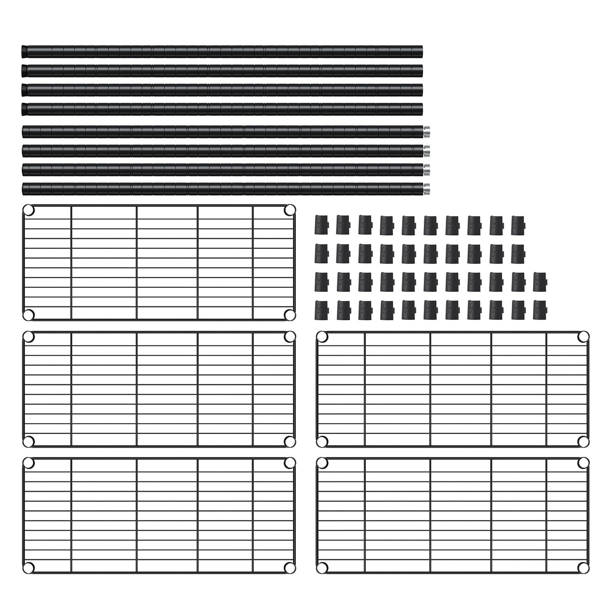 SINGAYE 5-Shelf Adjustable, Heavy Duty Storage Shelving Unit (350 lbs per Shelf), Steel Organizer Wire Rack Storage Shelf for Garage Office Pantry Ktichen, Black (36" W x 14" D x 72" H) SINGAYE