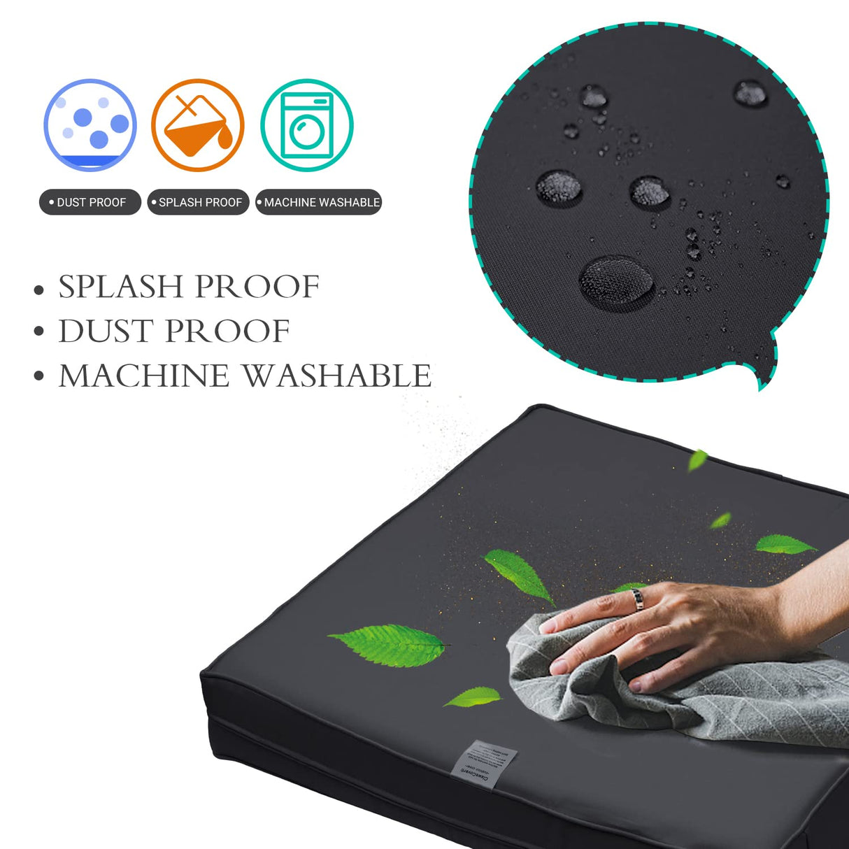 9 Pack Patio Cushion Covers Set Outdoor Furniture Cushion and Pillow Cover Replacement Fit for 5 Pieces 4-Seater Wicker Rattan Patio Sectional Sofa Chair Couch Set,Dark Gray-Cover Only (Large) ClawsCover