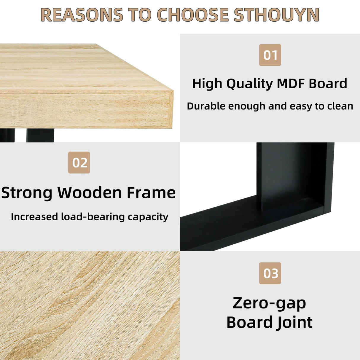 STHOUYN 63”-79” Extendable Dining Room Table, Modern Farmhouse Wooden Kitchen Table, Long Expandable Dining Table for 6 8 10, Large Expanding Table Conference Tables (Rustic Oak) STHOUYN