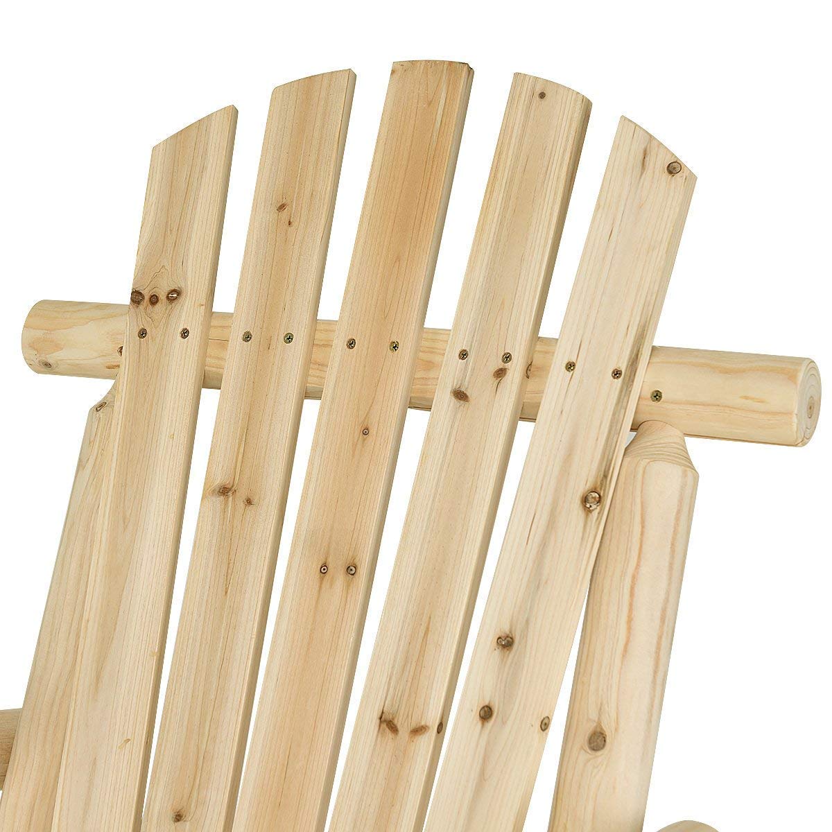 Casart Log Rocking Chair Wood Porch Rocker Lounge Patio Deck Balcony Furniture Rustic Single Rocker Natural Casart