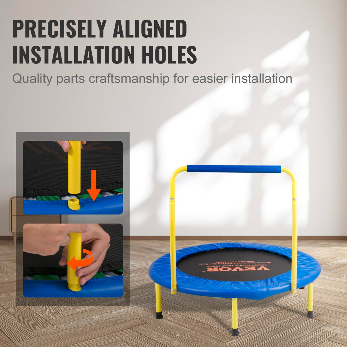 VEVOR 3FT Trampoline 36" Indoor/Outdoor for Toddlers, Foldable Mini Baby With Foam Handle, Recreational Birthday Gift VEVOR