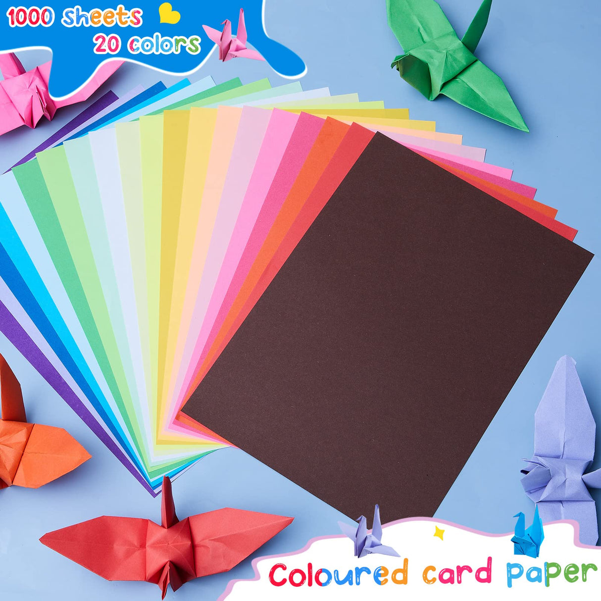 1000 Sheets Construction Paper Bulk School Supplies 9 x 12 Inches Art Classic Heavyweight Paper Craft for Kids Adults Holiday Drawing(Multicolored) Henoyso