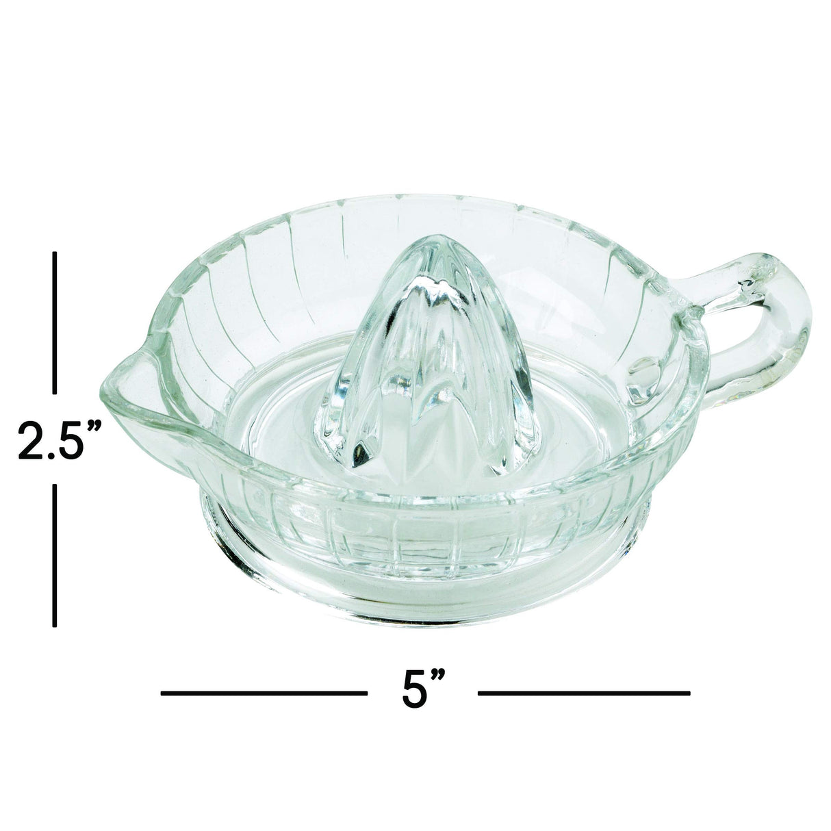 HIC Citrus Juicer Reamer with Handle and Pour Spout, Heavyweight Glass, Clear HIC Kitchen