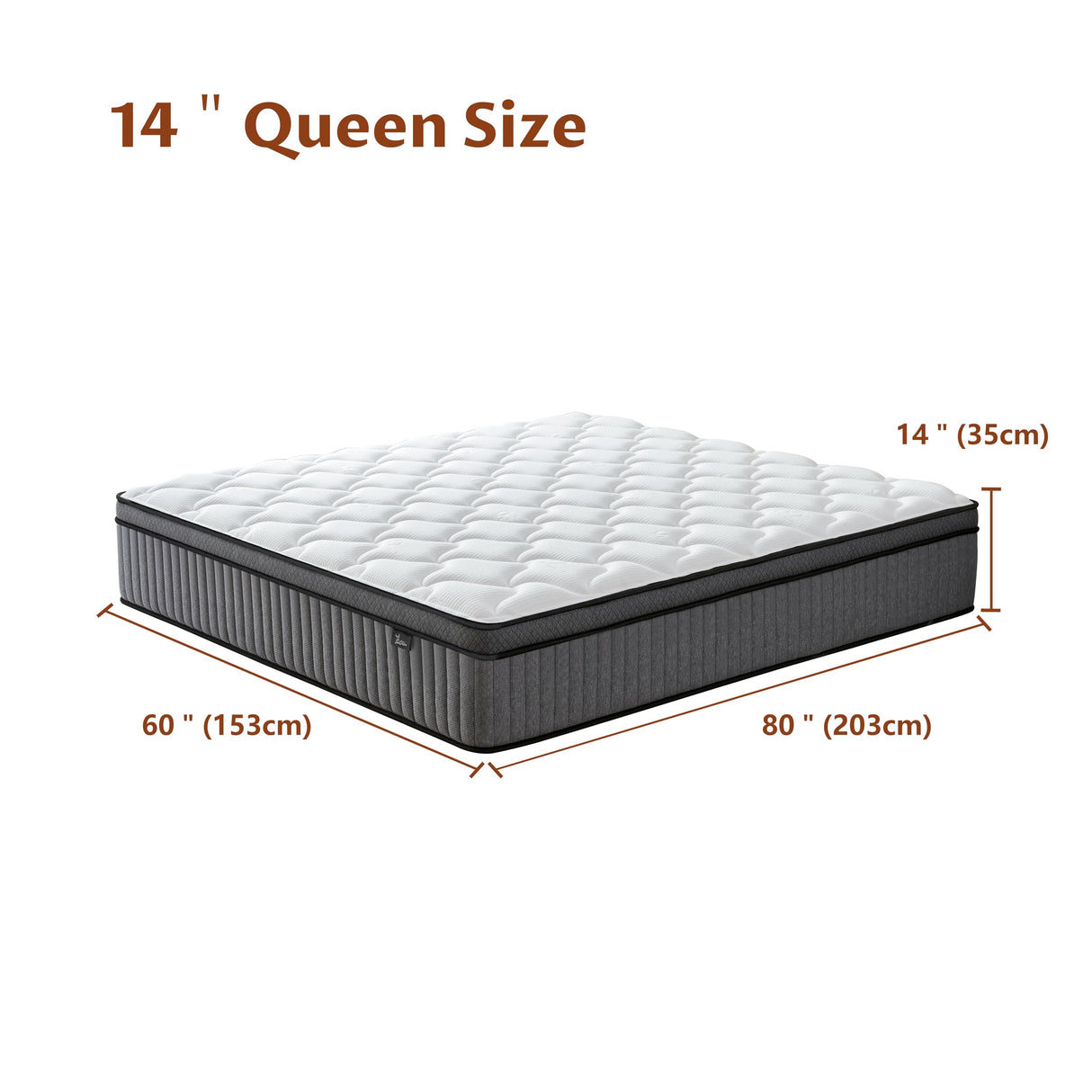 14 Inch Queen Mattress in a Box, Hybrid Cooling Gel Memory Foam & Pocketed Coils, Medium Firm, CertiPUR-US Certified, Pressure Relief, Motion Isolation Zentilla