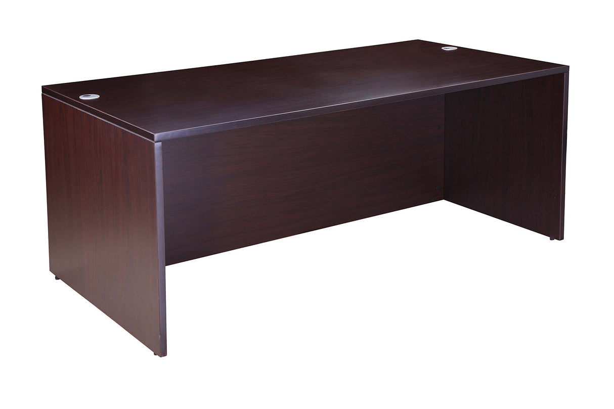 Boss Office Products Holland 71" Executive U-Shape Desk with File Storage Pedestal and Hutch, Mocha Boss Office Products