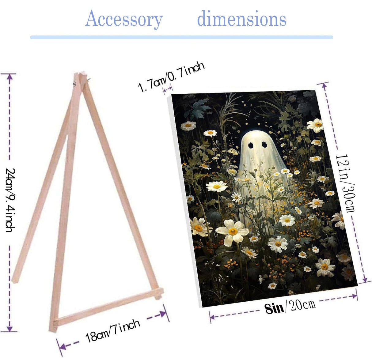 NEGEKFKX Halloween Paint by Numbers Kit for Adults Beginner with Frame,Horror Easy Adult Paint by Number Kits on Canvas DIY Painting for Beginners Art by Numbers for Home Wall Decor 12x8 Inch NEGEKFKX