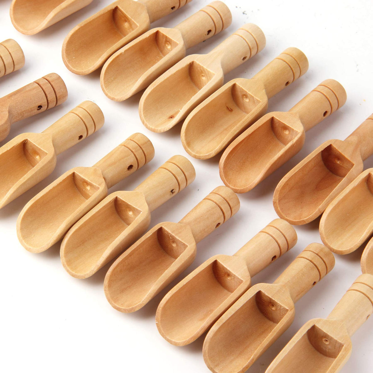 30PCS Mini Wooden Spoon, Mini bath Salt Spoon, Wooden Candy Spoon, Washing Powder Spoon Spoon Set Baby Spoon(3 inches long)by Sansheng sansheng