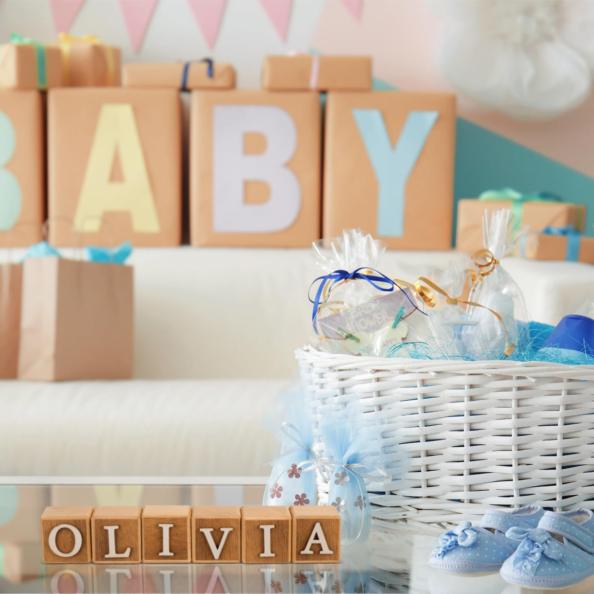 Kigley 8 Pcs Custom Wooden Name Sign 8 Letter Baby Blocks and 78 Wooden Letter Nursery Name Wooden Cubes Baby Wooden Blocks for Nursery Montessori Baby Shower Name Alphabet Wood Signs (Wood) Kigley