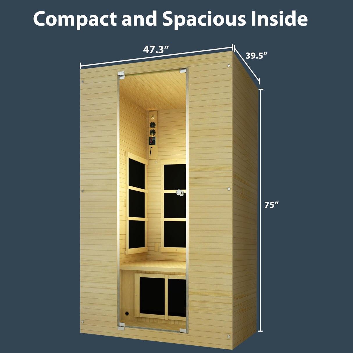 JNH Lifestyles Joyous Flex 2 Person Low EMF Far Infrared Sauna with Reversible Door JNH Lifestyles