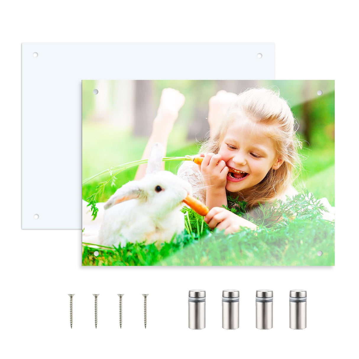 Sublimation Glass Photo Blanks 7.87"x 11.8" Wall Mount Tempered Glass Sublimation Blanks Sublimation Photo Sign Blank for DIY Printing, Wall Decor, Room Decor OIOIPPIO