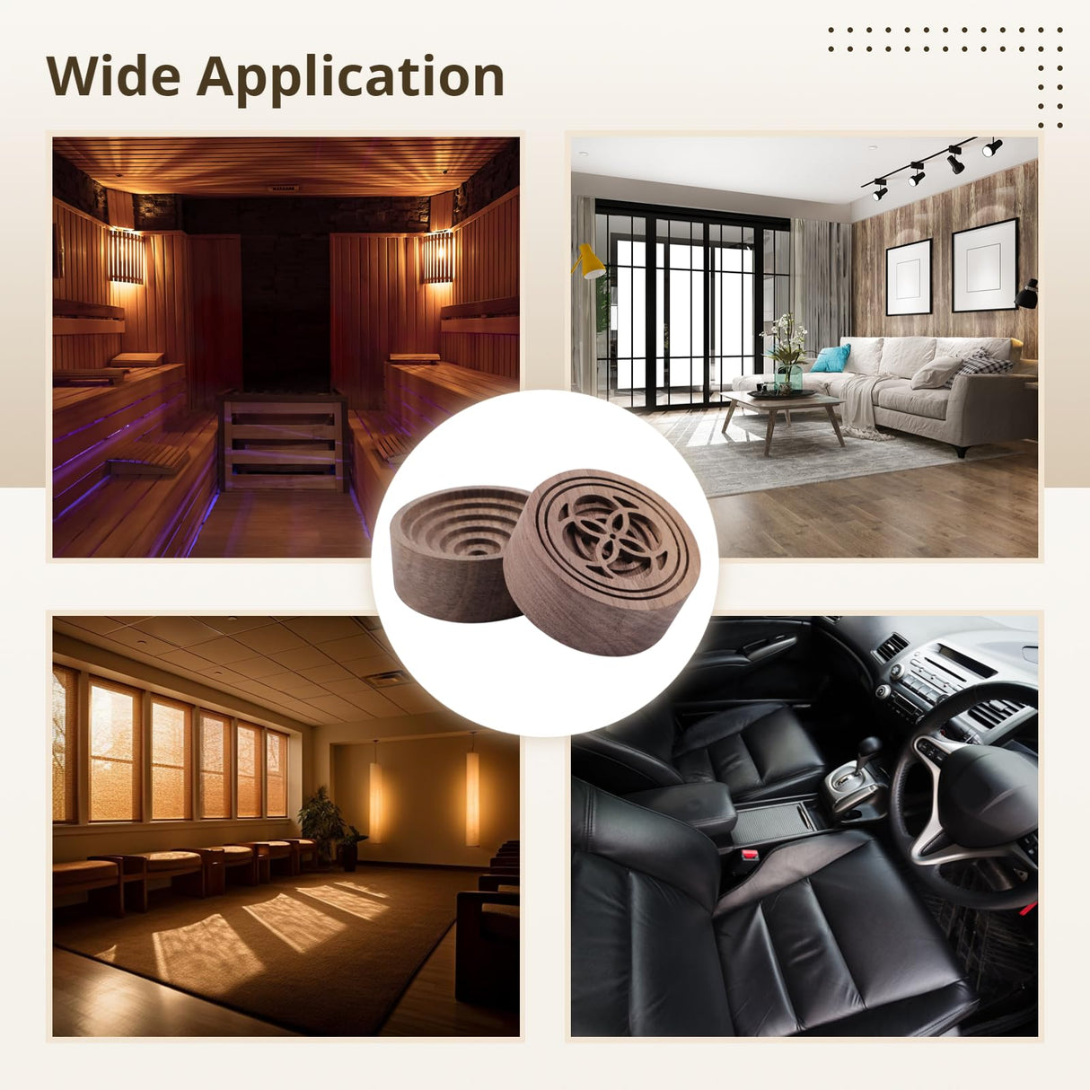 2 PCS Wooden Essential Oil Diffuser, Walnut Wood Diffuser, Aromatherapy Diffuser, Small Round Diffuser for Home, Offices, Cars, Yoga Rooms, Sauna Rooms, SPA Centers Anjetan