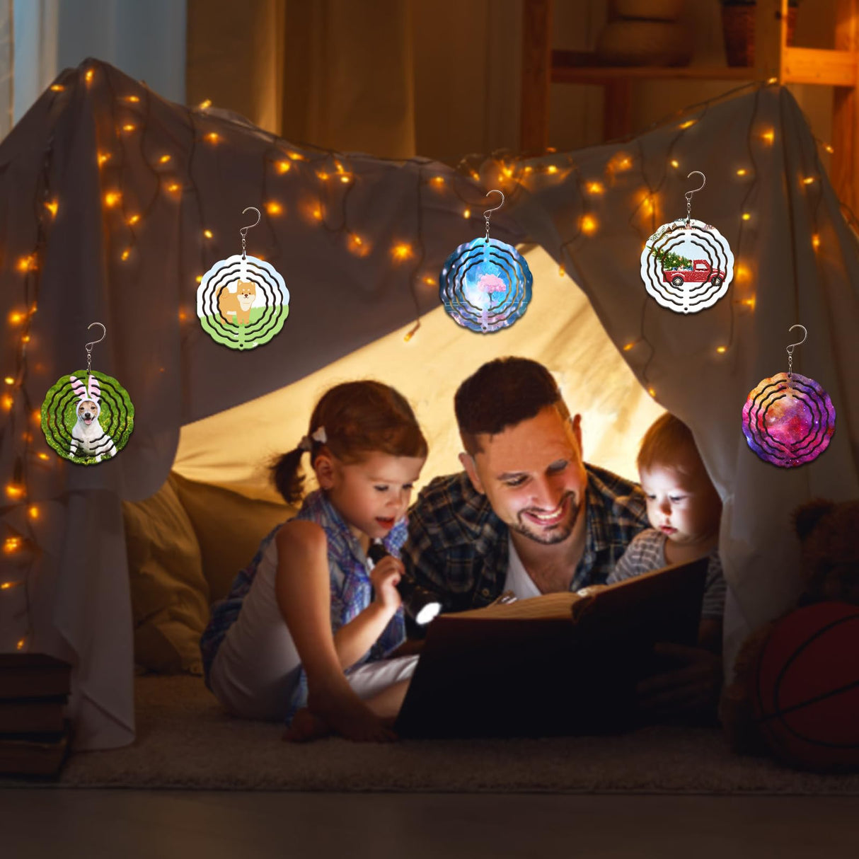 10 Pack Sublimation Wind Spinner Blanks, 3 Inch 3D Aluminum Metal Wind Spinners Hanging Wind Spinner Sublimation Products for DIY Crafts Indoor Outdoor Yard Garden Window Decoration Gifts (Round) MRHEPHAESTUS