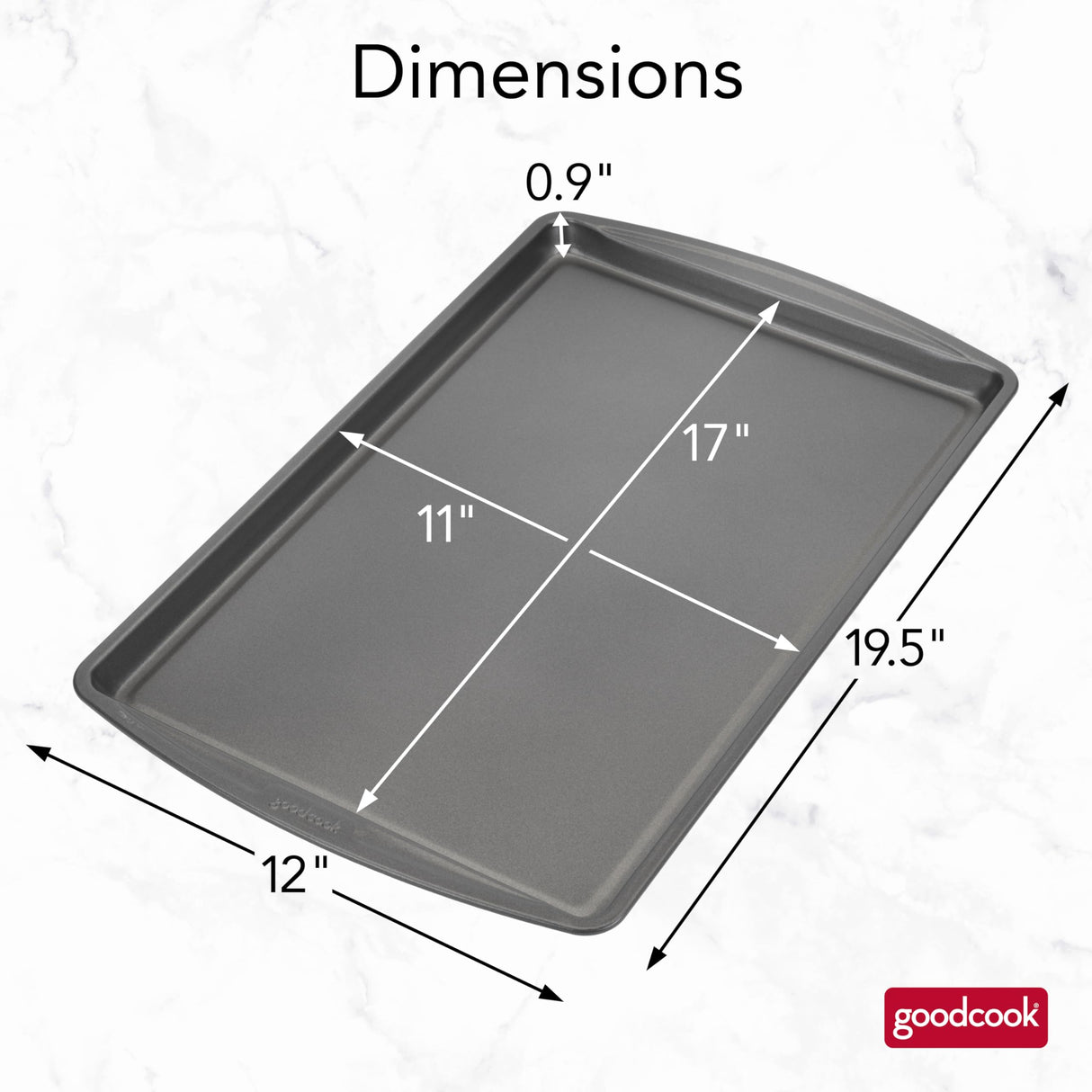 GoodCook Nonstick Steel Baking Sheet, 11" x 17", Gray GoodCook